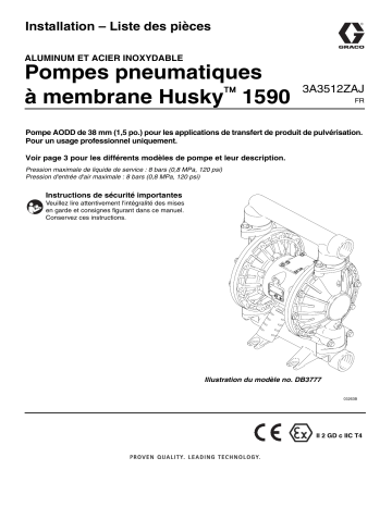 Graco 3A3512ZAJ- Pompes pneumatiques à membrane Husky 1590 Manuel du propriétaire | Fixfr