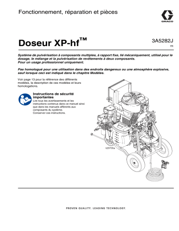Graco 3A5282J, Doseur XP-hf, Fonctionnement, réparation et pièces (Français) Manuel du propriétaire | Fixfr