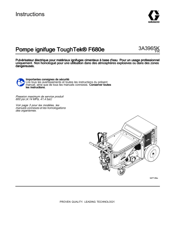 Graco 3A3965K, Pompe ignifuge ToughTek F680e Mode d'emploi | Fixfr