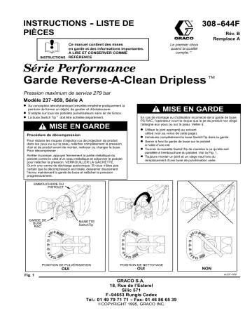 Graco 308644B, Serie Performance Garde Reverse-A-Clean Dripless Mode d'emploi | Fixfr