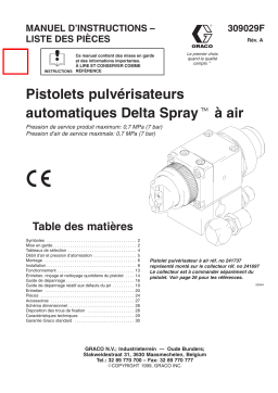 Graco 309029a , Pistolets pulvérisateurs automatiques Delta Spray à air  Manuel du propriétaire