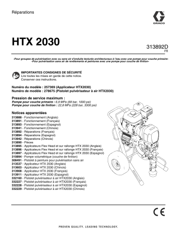 Graco 313892D - HTX 2030 Manuel du propriétaire | Fixfr