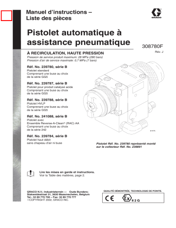 Graco 308780j , Pistolet automatique à assistance pneumatique Manuel du propriétaire | Fixfr