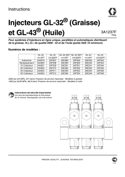 Graco 3A1237F GL32 Injectors (grease), GL43 (Oil) Injectors Mode d'emploi