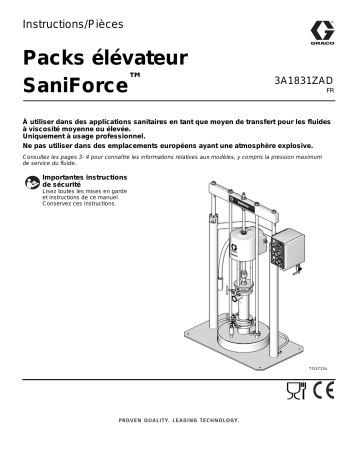 Graco 3A1831ZAD - Packs élévateur SaniForce Mode d'emploi | Fixfr