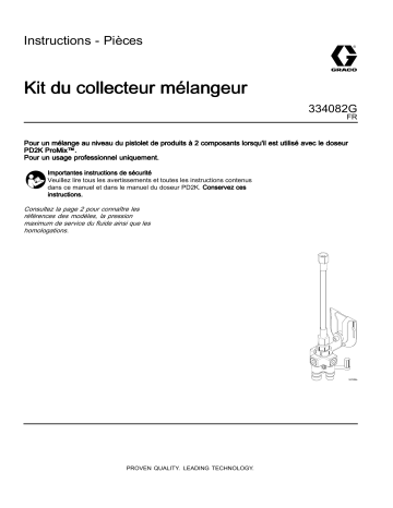 Graco 334082G, Kit du collecteur mélangeur Mode d'emploi | Fixfr