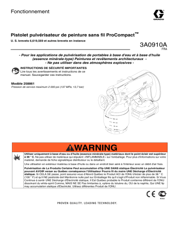 Graco 3A0910A ProCompact A15 Cordless Paint Gun Manuel du propriétaire | Fixfr