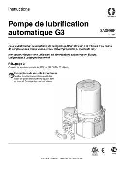 Graco 3A0998F G3 Automatic Lubrication Pump Mode d'emploi