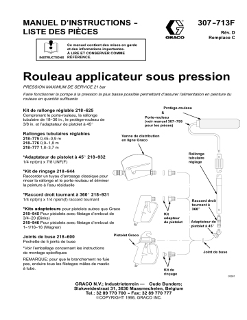 Graco 307713D, Rouleau applicateur sous pression Manuel du propriétaire | Fixfr