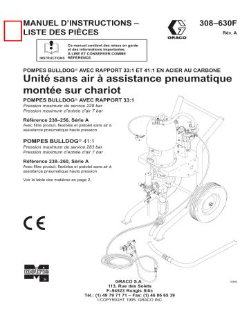 Graco 308630a , Unité sans air à assistance pneumatique montée sur chariot Manuel du propriétaire | Fixfr