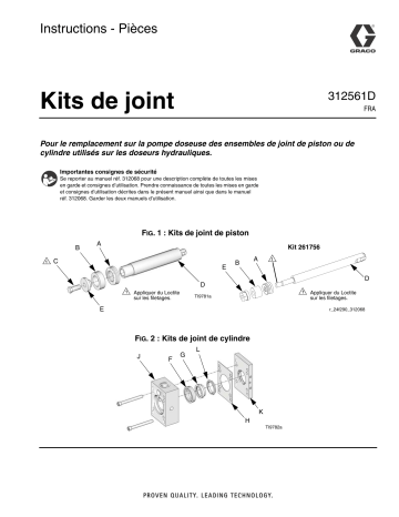 Graco 312561D Seal Kits Mode d'emploi | Fixfr