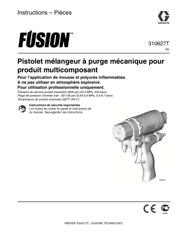 Graco 310627T - Fusion Spray Gun Mode d'emploi | Fixfr