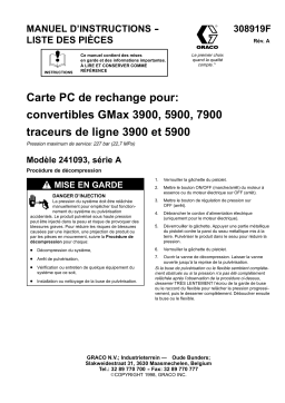 Graco 308919a , Carte PC de rechange pour: convertibles GMax 3900, 5900, 7900 traceurs de ligne 3900 et 5900 Manuel du propriétaire