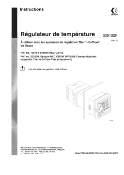 Graco 309100d , Régulateur de température Manuel du propriétaire