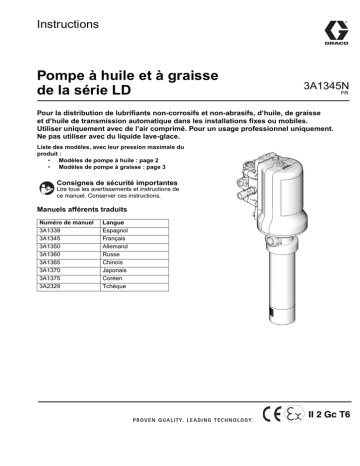 Graco 3A1345N Pompe à huile et à graisse de la série LD Mode d'emploi | Fixfr