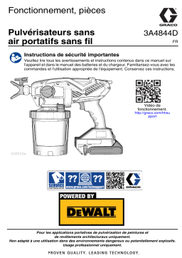 Graco 3A4844D, Pulvérisateurs sans air portatifs sans fil, Fonctionnement, pièces, Français Manuel du propriétaire