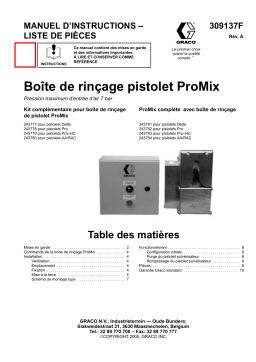 Graco 309137a , Boîte de rinçage pistolet ProMix Manuel du propriétaire