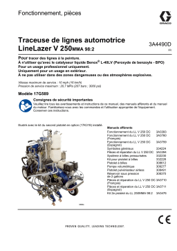 Graco 3A4490D - Traceuse de lignes automotrice LineLazer V 250MMA, Fonctionnement, pièces Manuel du propriétaire