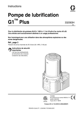 Graco 332583H Pompe de lubrification G1 Mode d'emploi