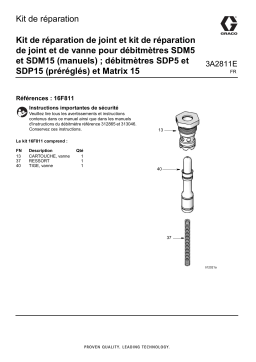 Graco 3A2811E - SDM5, SDM15, SDP5, SDP15 and Matrix 15 Meters Valve Seal Repair Kit Manuel du propriétaire