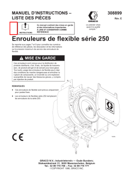 Graco 308899e , Enrouleurs de flexible série 250 Manuel du propriétaire