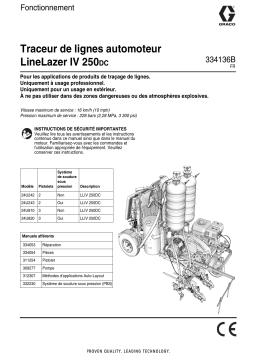 Graco 334136B - LineLazer IV 250SPS Dual Color Self-Propelled Line Striper Manuel du propriétaire