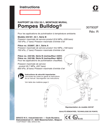 Graco 307932R, Pompes Bulldog pour montage mural Mode d'emploi | Fixfr