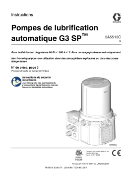 Graco 3A5513C, Pompe de lubrification automatique G3 SP, Français Manuel du propriétaire