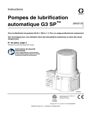 Graco 3A5513C, Pompe de lubrification automatique G3 SP, Français Manuel du propriétaire | Fixfr