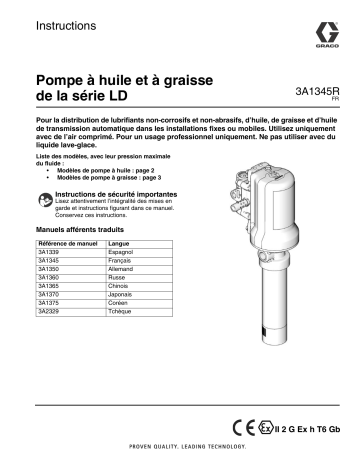 Graco 3A1345R Pompe à huile et à graisse série LD Manuel du propriétaire | Fixfr