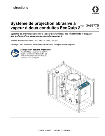 Graco 3A6977B, système de projection abrasive à vapeur à deux conduites EcoQuip 2 Mode d'emploi | Fixfr