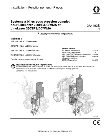 Graco 3A4493S, système à billes sous pression complet pour LineLazer, français Manuel du propriétaire | Fixfr