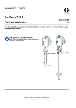 Graco 3A1838M, SaniForce™ 6:1 Pompes sanitaires Manuel du propriétaire