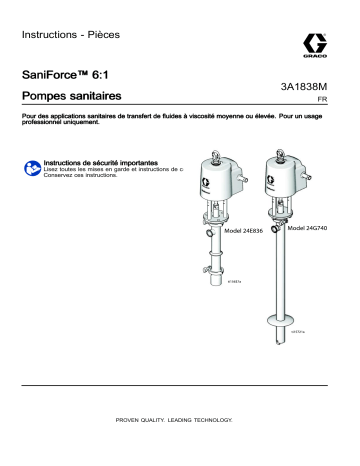 Graco 3A1838M, SaniForce™ 6:1 Pompes sanitaires Manuel du propriétaire | Fixfr