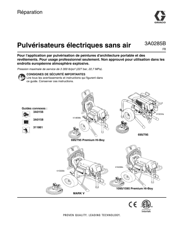 Graco 3A0285B - Electric Airless Sprayers, Repair Manuel du propriétaire | Fixfr