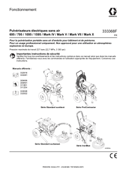 Graco 333368F, 695/795/1095/1595/MarkIV/Mark V/Mark VII/Mark X Electric Airless Sprayers Manuel du propriétaire