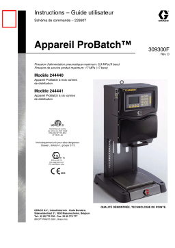 Graco 309300d , Appareil ProBatch Manuel du propriétaire