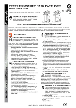 Graco 311995G - Pistolets de pulvérisation Airless SG20 et SGPro Manuel du propriétaire