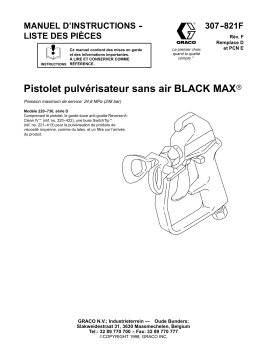 Graco 307821D, Pistolet pulverisateur sans air Black Max Manuel du propriétaire
