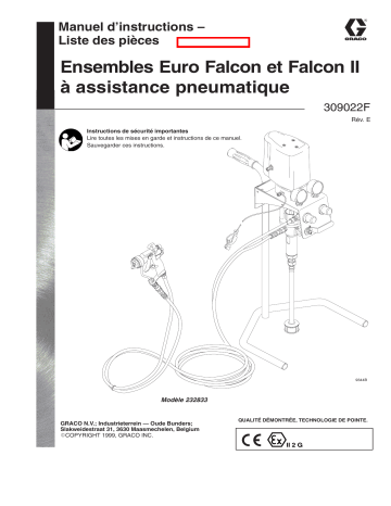 Graco 309022e , Ensembles Euro Falcon et Falcon II à assistance pneumatique Manuel du propriétaire | Fixfr