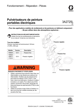 Graco 3A2587L, 16N658, 16N659, 16N673, 17C810, Electric Hand-Held Paint Sprayers Manuel du propriétaire