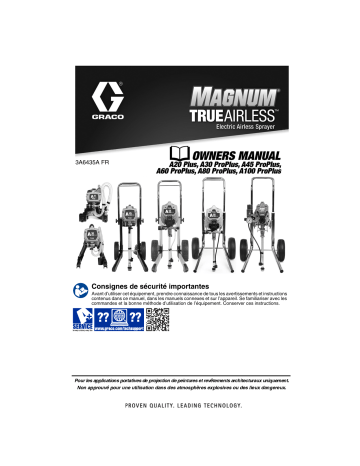 Graco 3A6435A, A20 Plus/A100 Pro Plus, Magnum Electric Airless Sprayers, Français Manuel du propriétaire | Fixfr