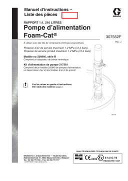 Graco 307552j , Pompe dalimentation Foam-Cat Manuel du propriétaire