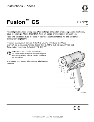 Graco 313707P - Fusion CS Spray Gun Mode d'emploi | Fixfr