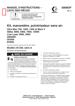 Graco 308962e , Kit manomètre pour pulvérisateur sans air Manuel du propriétaire