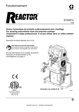 Graco 312421L, Reactor, Hydraulic Proportioners Manuel du propriétaire