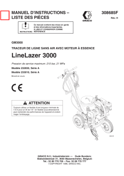 Graco 308685h , Traceur de ligne sans air avec moteur à essence LineLazer 3000 Manuel du propriétaire