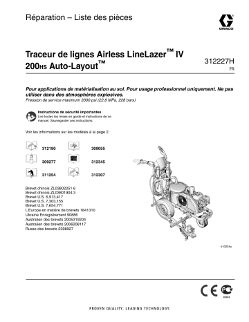 Graco 312227H - LineLazer™ IV 200HS Auto-Layout™ Airless Linestriper System, Repair - Parts List Manuel du propriétaire | Fixfr
