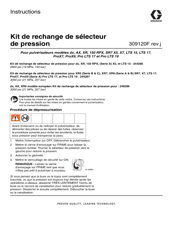 Graco 309120Fj - Pressure Control Switch Replacement Kit Manuel du propriétaire | Fixfr