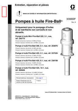 Graco 309869b , Pompes à huile Fire-Ball Manuel du propriétaire